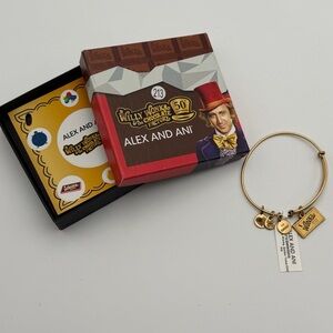 Alex and Ani 50th Anniversary Willy Wonka Golden Ticket Bracelet New in Box